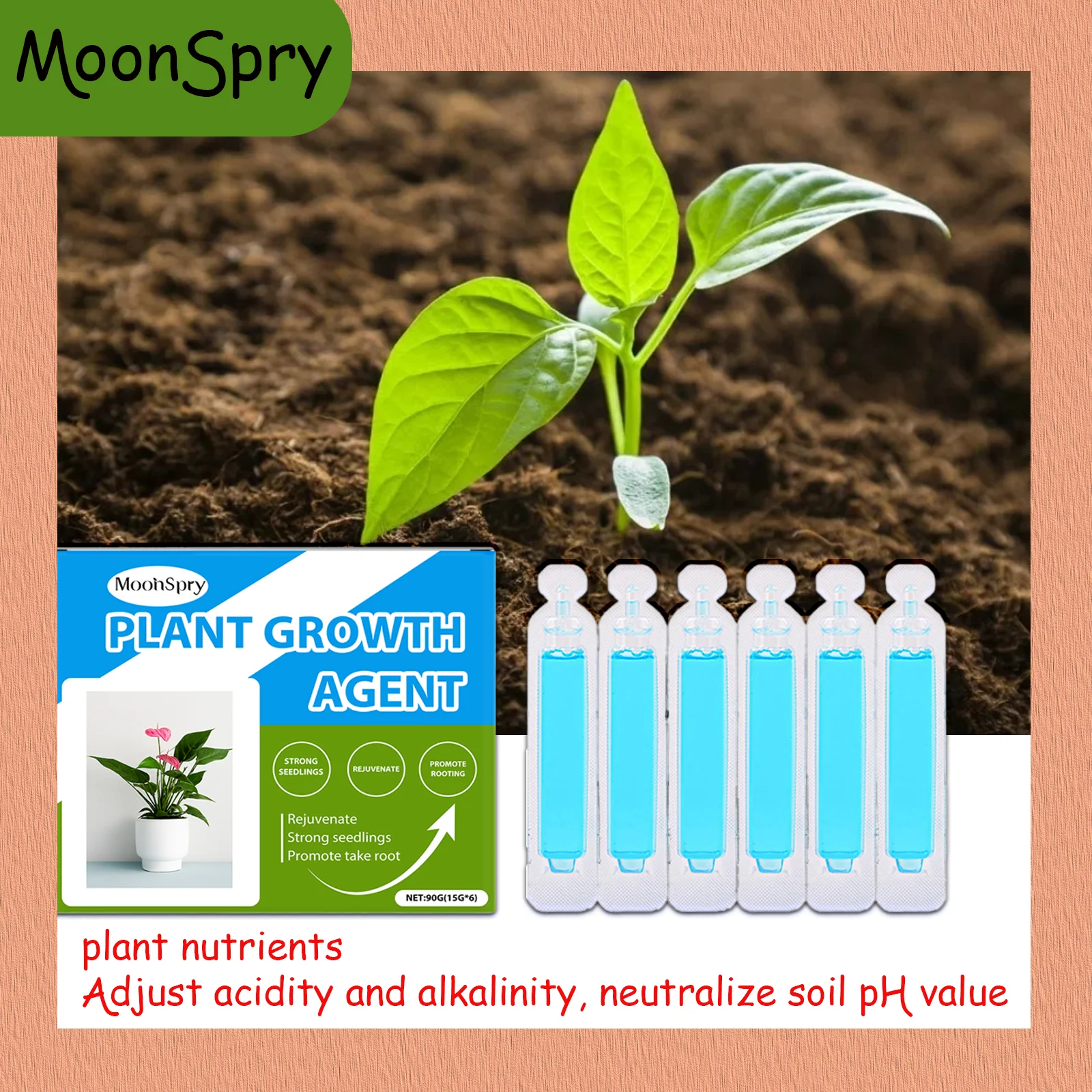 MOONSPRY Plant Growth Agent Easy to use after plugging in Improve Water Loss in Arid Areas Provide Soil Nutrients
MOONSPRY Plant Growth Agent Easy to use after plugging in Improve Water Loss in Arid Areas Provide Soil Nutrients