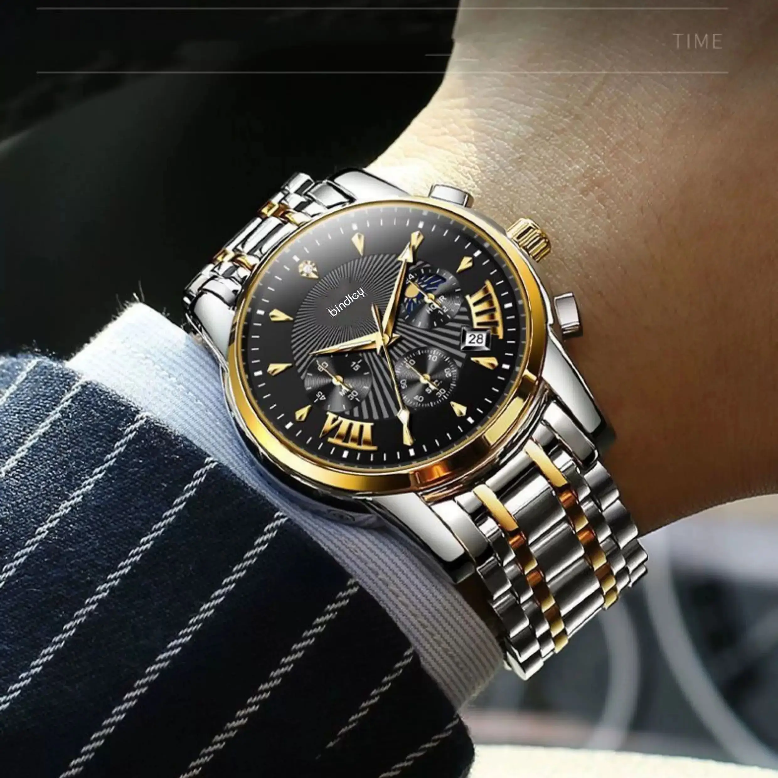 NEW Fashion Business Men's Watch Roman Digital Stainless Steel Large Dial Waterproof Night Light Men's Quartz Wristwatch Gift
NEW Fashion Business Men's Watch Roman Digital Stainless Steel Large Dial Waterproof Night Light Men's Quartz Wristwatch Gift
