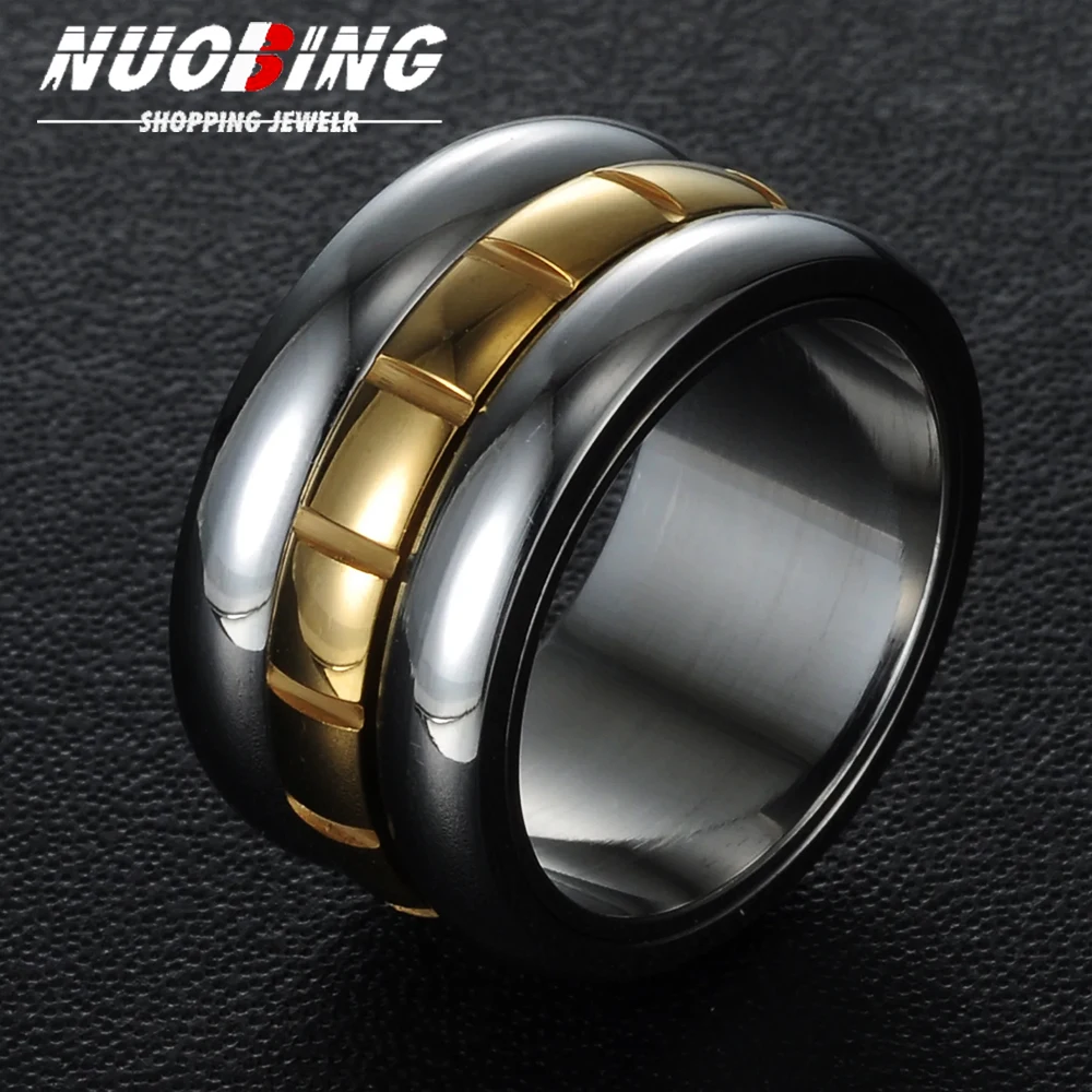 12mm Fidget Spinner Gear Two-color Men Rings Stainless Steel Women Jewelry Punk New in Rock Fashion Accessories Gift
12mm Fidget Spinner Gear Two-color Men Rings Stainless Steel Women Jewelry Punk New in Rock Fashion Accessories Gift