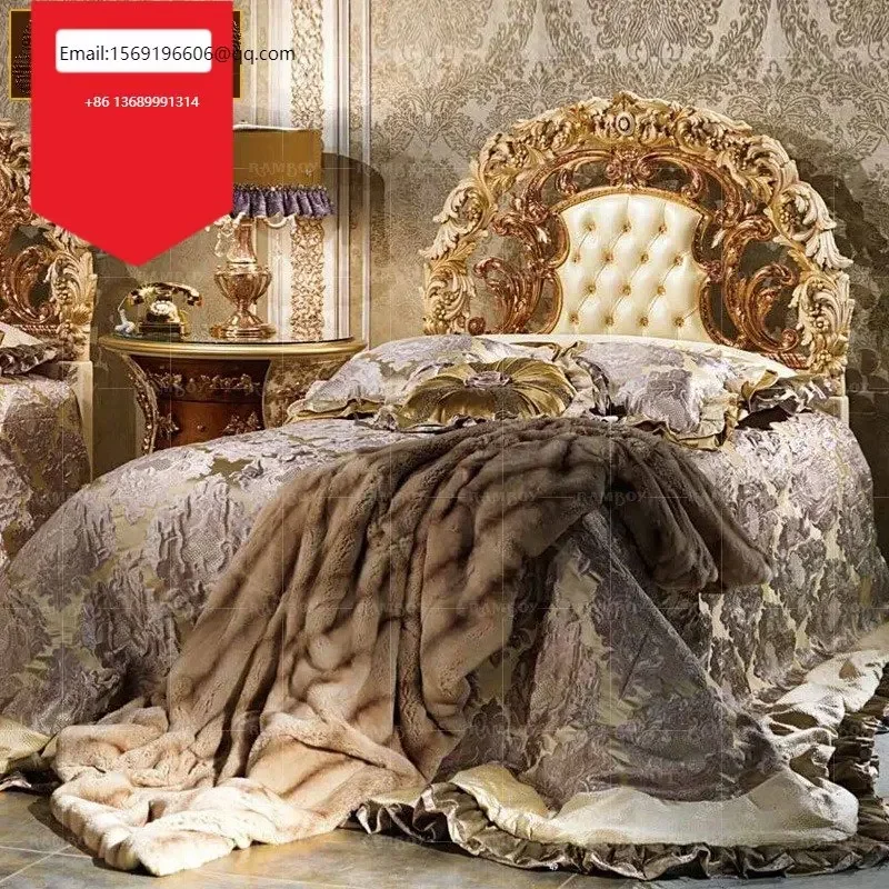 European luxury children's bed girl princess solid wood carved bedroom boy French furniture leather bedroom set
European luxury children's bed girl princess solid wood carved bedroom boy French furniture leather bedroom set