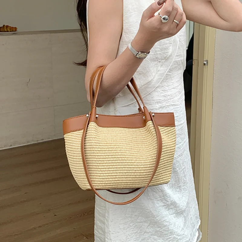 Stylish Simple Straw Handbag Summer Women's Casual Commuter Tote Bag French Large Capacity Shoulder Bag New Patchwork Handbag
Stylish Simple Straw Handbag Summer Women's Casual Commuter Tote Bag French Large Capacity Shoulder Bag New Patchwork Handbag