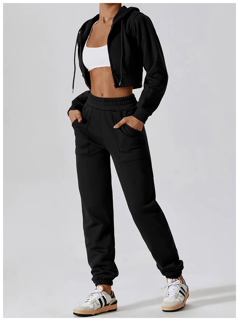 Pmwrun Women's Active Wear Casual Loose Long-sleeved Sweater Coat Zipper Plus Velvet Warm Hooded Fitness Sports Top
Pmwrun Women's Active Wear Casual Loose Long-sleeved Sweater Coat Zipper Plus Velvet Warm Hooded Fitness Sports Top
