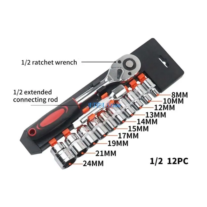 U13C 12Pcs Socket Ratchet Wrench Set Car Motorcycle Repairing Tool Hardware
U13C 12Pcs Socket Ratchet Wrench Set Car Motorcycle Repairing Tool Hardware