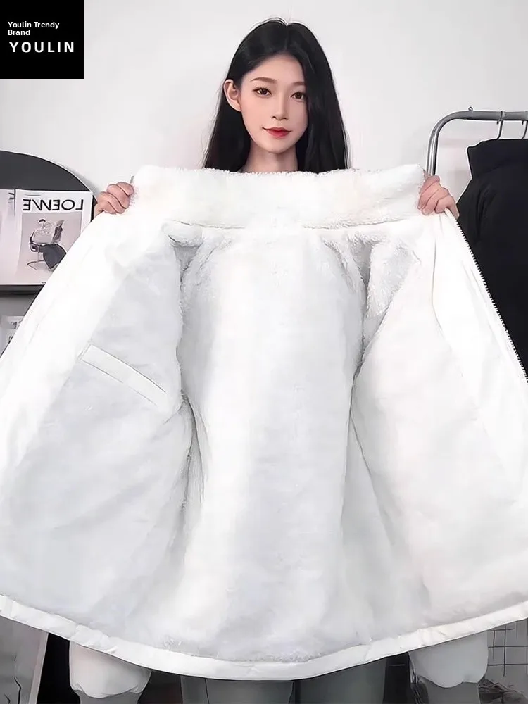 Cleanfit White Winter Jaet ex ort Plu Lined eepskin Vest Thiened Bread Sle Stand Collar Cotton Outerwear
Cleanfit White Winter Jaet ex ort Plu Lined eepskin Vest Thiened Bread Sle Stand Collar Cotton Outerwear