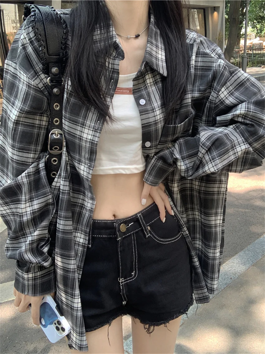 Alien Kitty Autumn Retro Shirts Women Plaid Classic Chic Loose 2023 Daily Coats Casual Office Lady Full Sleeve OL Oversize
Alien Kitty Autumn Retro Shirts Women Plaid Classic Chic Loose 2023 Daily Coats Casual Office Lady Full Sleeve OL Oversize