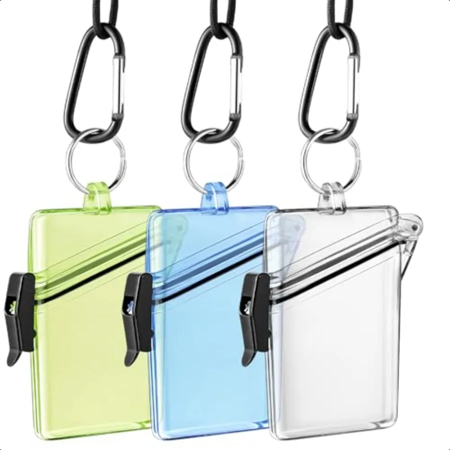 3 Pack Waterproof ID Badge Holder Case Clear Vertical ID Card Holder with Lanyard Carabiner and Keychain Durable Locker Dry Box
3 Pack Waterproof ID Badge Holder Case Clear Vertical ID Card Holder with Lanyard Carabiner and Keychain Durable Locker Dry Box