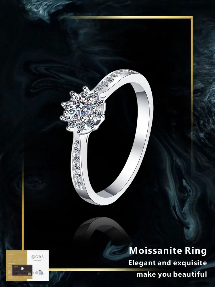 925 Sterling Silver Moissanite VVS1 D color Ring Diamond Rings for Women Luxury Wedding Fashion Jewelry Party Gifts Engagement
925 Sterling Silver Moissanite VVS1 D color Ring Diamond Rings for Women Luxury Wedding Fashion Jewelry Party Gifts Engagement