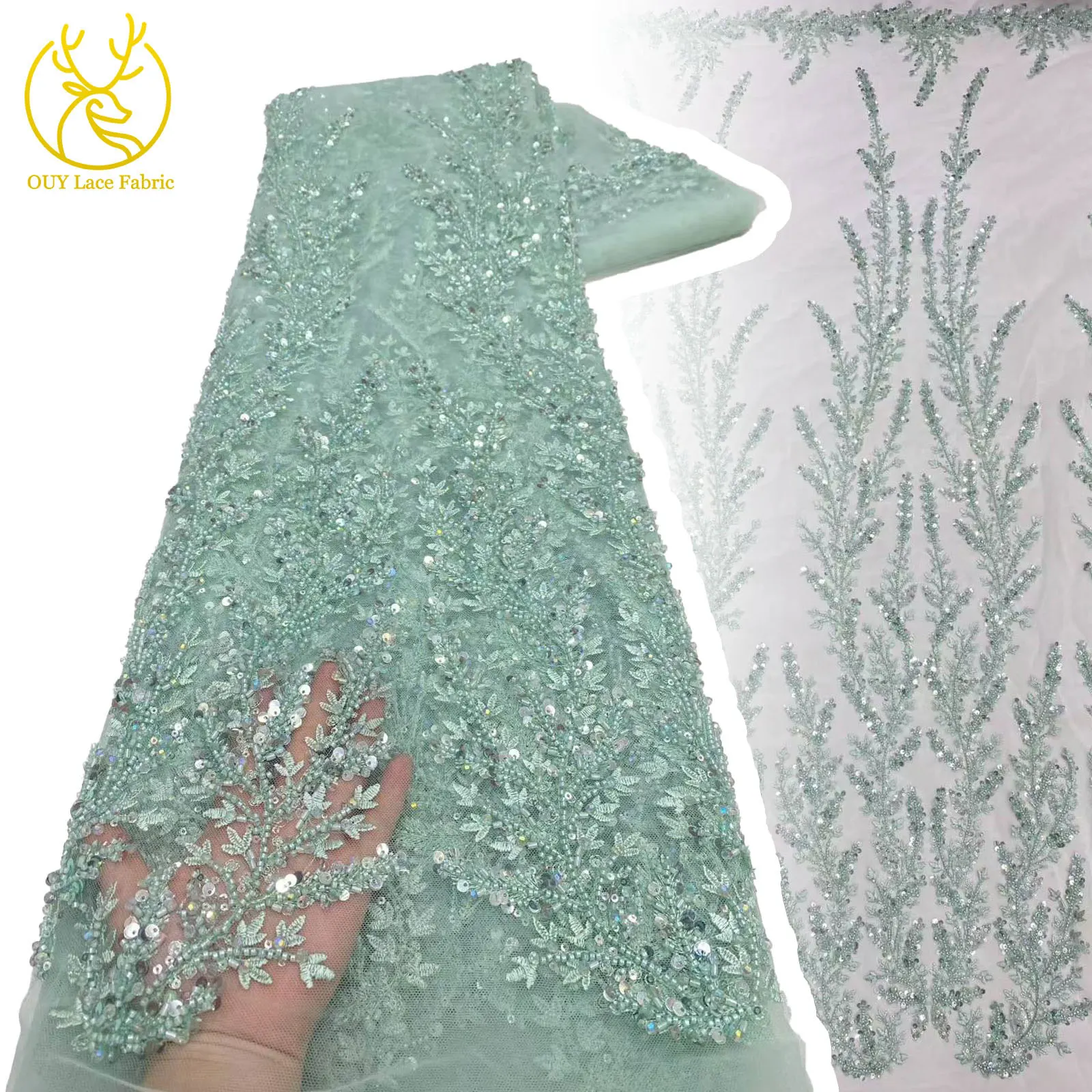 Hot Sale African Beaded Lace Fabric 2025 France Elegant Sequin Tulle Lace Nigeria Mesh Tulle Lace Fabric for Wedding Dresses
Hot Sale African Beaded Lace Fabric 2025 France Elegant Sequin Tulle Lace Nigeria Mesh Tulle Lace Fabric for Wedding Dresses