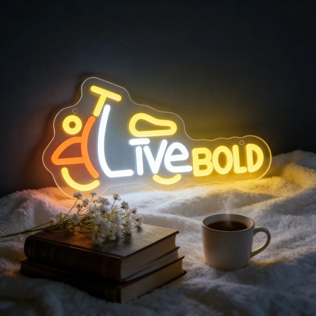 Неоновая вывеска Live BOLD для декора стен в помещении, для домашнего фитнес-центра, мотивационная светодиодная вывеска, световое искусство для яркой жизни и приключений
Неоновая вывеска Live BOLD для декора стен в помещении, для домашнего фитнес-центра, мотивационная светодиодная вывеска, световое искусство для яркой жизни и приключений