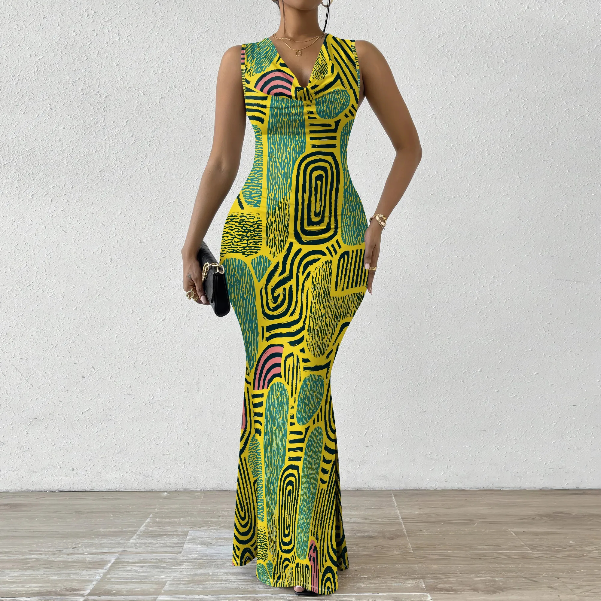 Bold Geometric Design Bodycon Dress Women's Sleeveless Maxi Dress - XS-2XL Vibrant Casual or Evening Wear
Bold Geometric Design Bodycon Dress Women's Sleeveless Maxi Dress - XS-2XL Vibrant Casual or Evening Wear