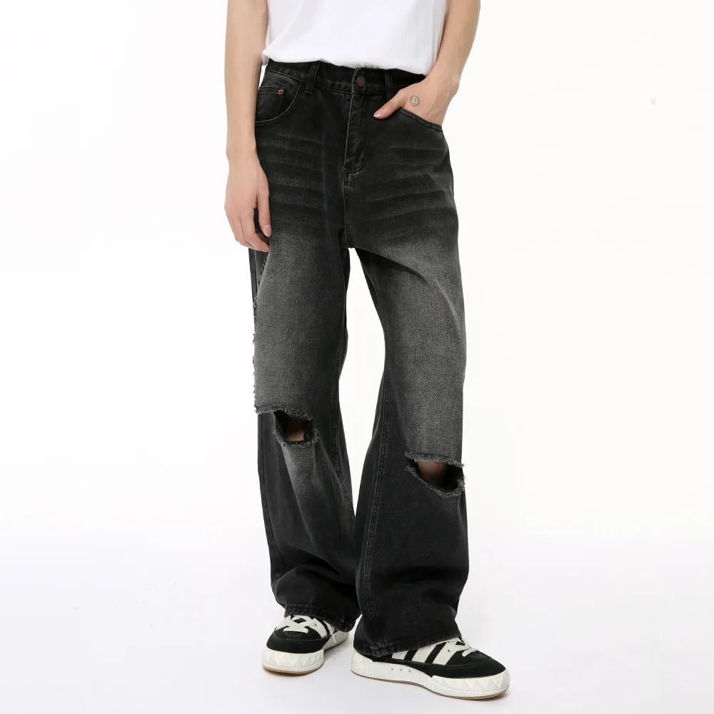 SYUHGFA Korean Style Streetwear Men's Jeans Loose Hole Straight Trousers Casual Wide Leg Male New Stylish 2024 Summer
SYUHGFA Korean Style Streetwear Men's Jeans Loose Hole Straight Trousers Casual Wide Leg Male New Stylish 2024 Summer