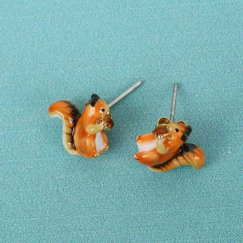New Light Luxury Pastoral Style Fairy Tale Style Handmade Enamel Cute Squirrel Stud Earrings for Women, Valentines Day Earrings
New Light Luxury Pastoral Style Fairy Tale Style Handmade Enamel Cute Squirrel Stud Earrings for Women, Valentines Day Earrings