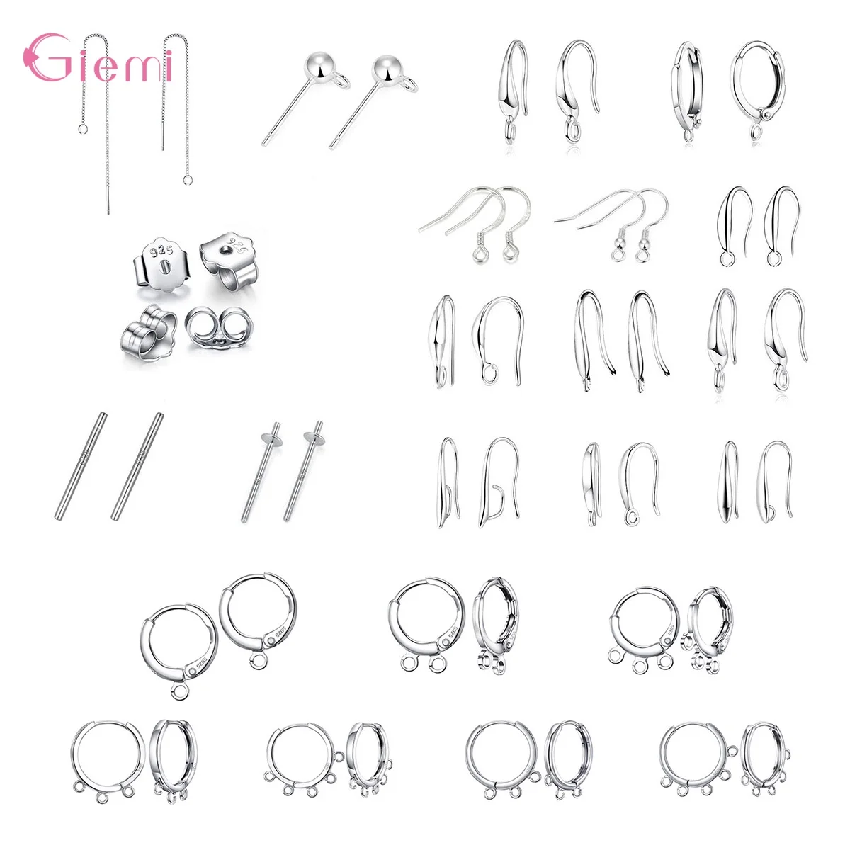 925 Sterling Silver DIY Earring Findings Clasps Hooks Jewelry Making Accessories Earwire Dangle Brincos Bijoux Wholesale
925 Sterling Silver DIY Earring Findings Clasps Hooks Jewelry Making Accessories Earwire Dangle Brincos Bijoux Wholesale