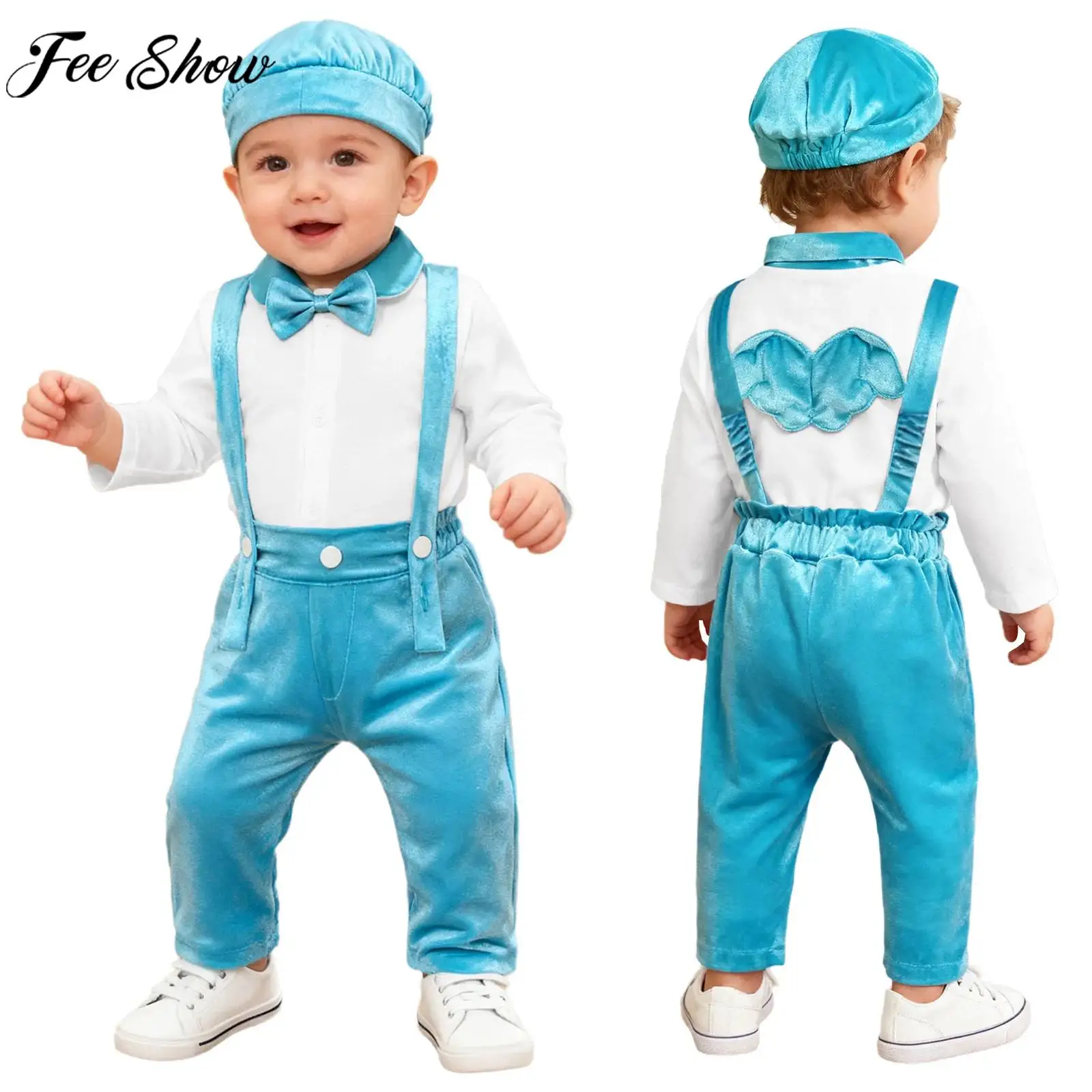 Костюм джентльмена для маленьких мальчиков, Рождественская вечеринка, крестин, свадебной фотографии, комбинезон с длинными рукавами, шляпа с галстуком-бабочкой, бархатный комбинезон
Костюм джентльмена для маленьких мальчиков, Рождественская вечеринка, крестин, свадебной фотографии, комбинезон с длинными рукавами, шляпа с галстуком-бабочкой, бархатный комбинезон