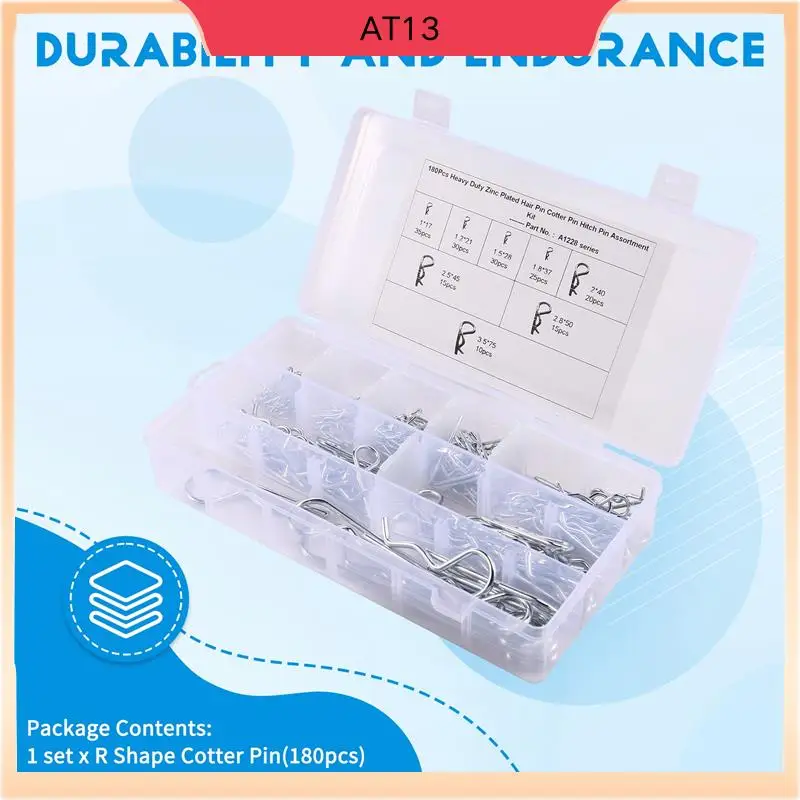AT13 180 Piece Set A1288 Split Galvanized R-Type Latch Bolt Cotter Pin Lockpin For Secure Fastening
AT13 180 Piece Set A1288 Split Galvanized R-Type Latch Bolt Cotter Pin Lockpin For Secure Fastening