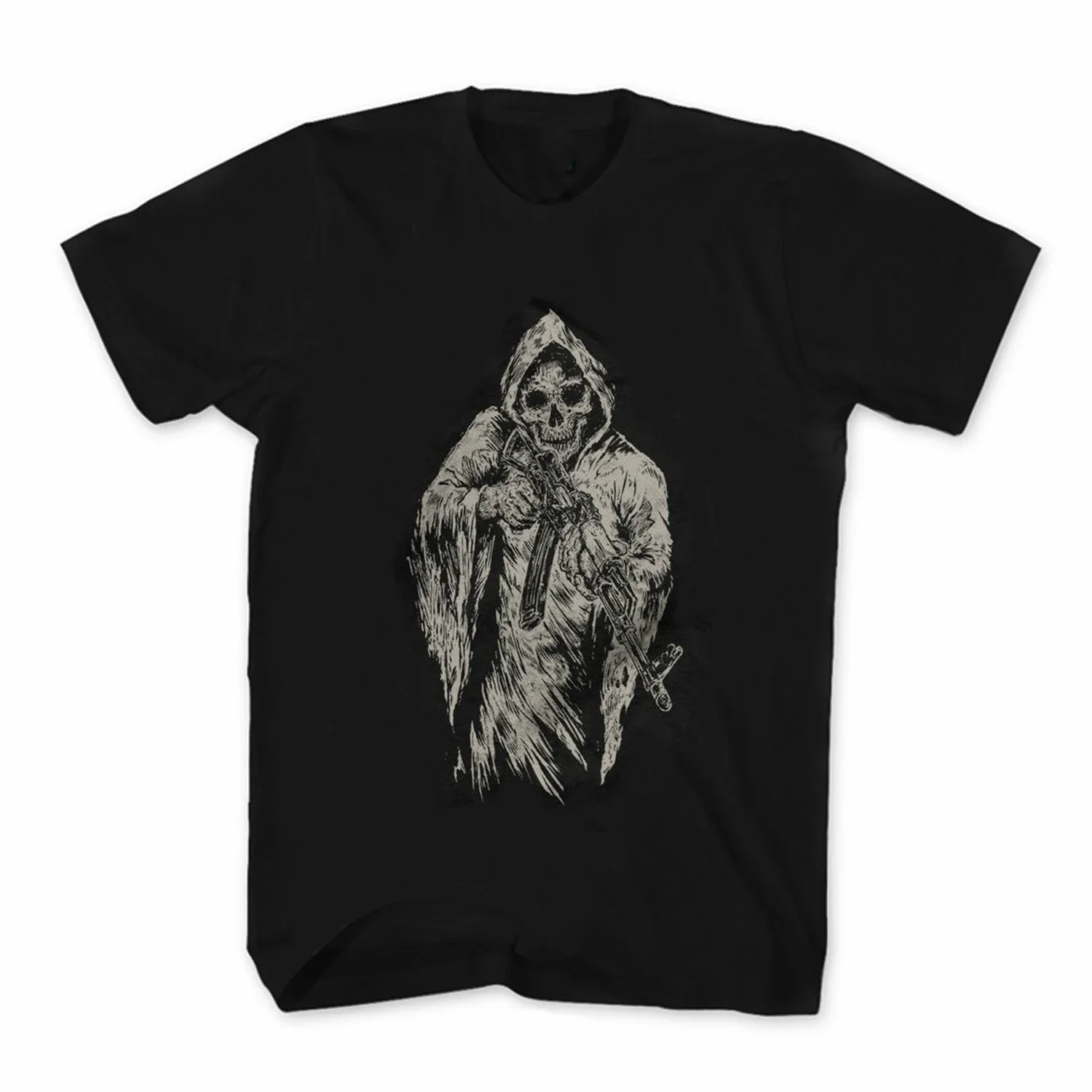 The Grim Reaper with AK-47 Assault Rifle. Funny Gun Lovers T Shirt. New 100% Cotton Short Sleeve O-Neck T-shirt Casual Mens Top
The Grim Reaper with AK-47 Assault Rifle. Funny Gun Lovers T Shirt. New 100% Cotton Short Sleeve O-Neck T-shirt Casual Mens Top
