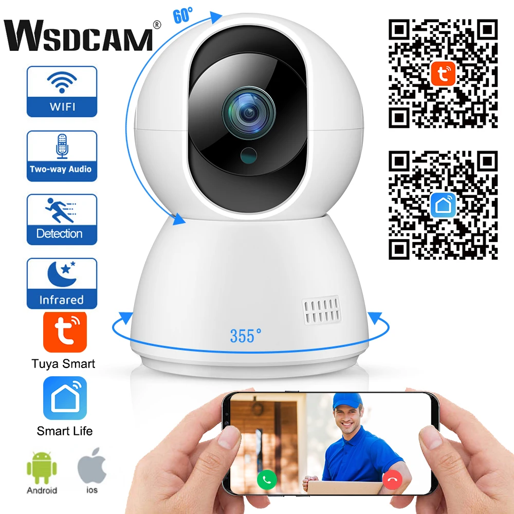 Wsdcam 1080P IP Camera Tuya Smart WiFi Wireless Surveillance Camera IR Night Vision Automatic Tracking Baby Security Monitor
Wsdcam 1080P IP Camera Tuya Smart WiFi Wireless Surveillance Camera IR Night Vision Automatic Tracking Baby Security Monitor