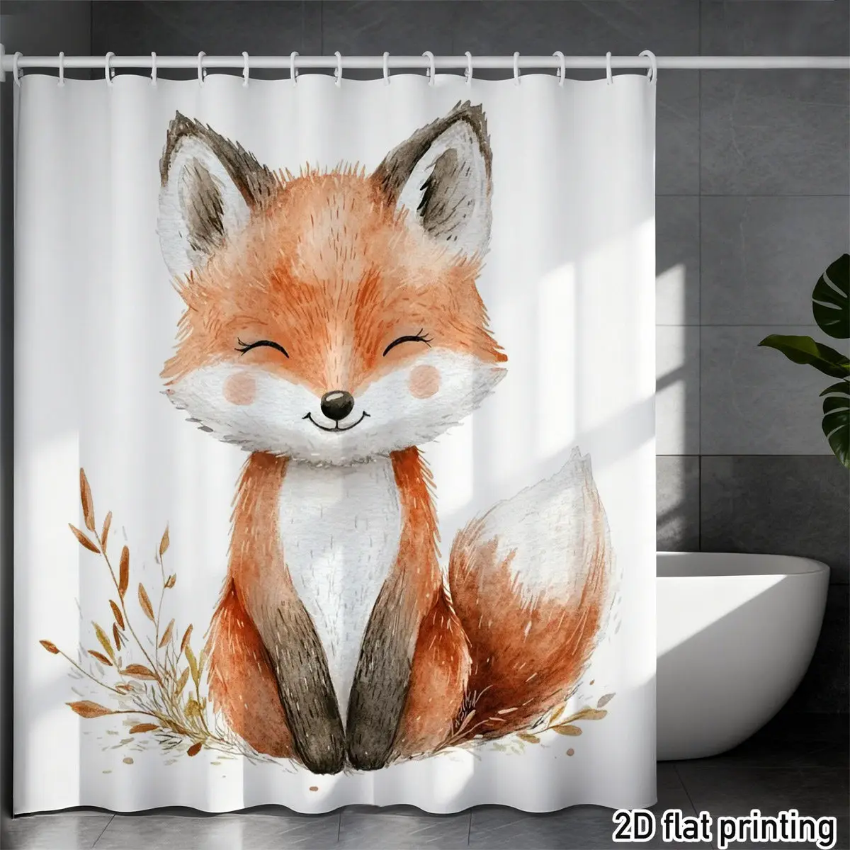 Cute Red Fox Shower Curtain 72x72 Polyester Washable – Smiling Fox with Autumn Maple Leaves on Cream Background, 12 Hooks
Cute Red Fox Shower Curtain 72x72 Polyester Washable – Smiling Fox with Autumn Maple Leaves on Cream Background, 12 Hooks