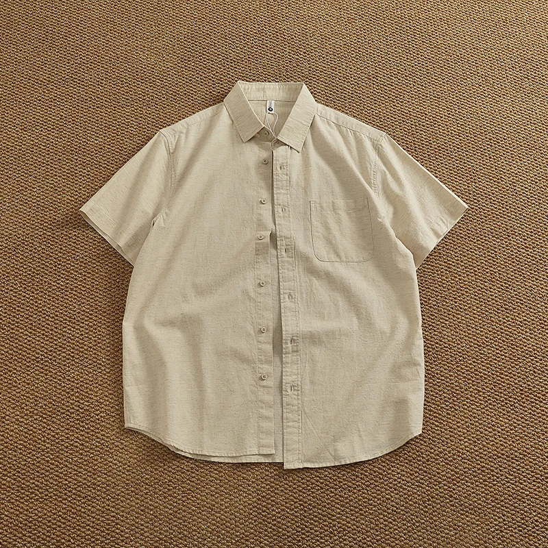 Linen-cotton blend short-sleeved shirt men's summer comfortable wok breathable pocket half sleeved shirt
Linen-cotton blend short-sleeved shirt men's summer comfortable wok breathable pocket half sleeved shirt