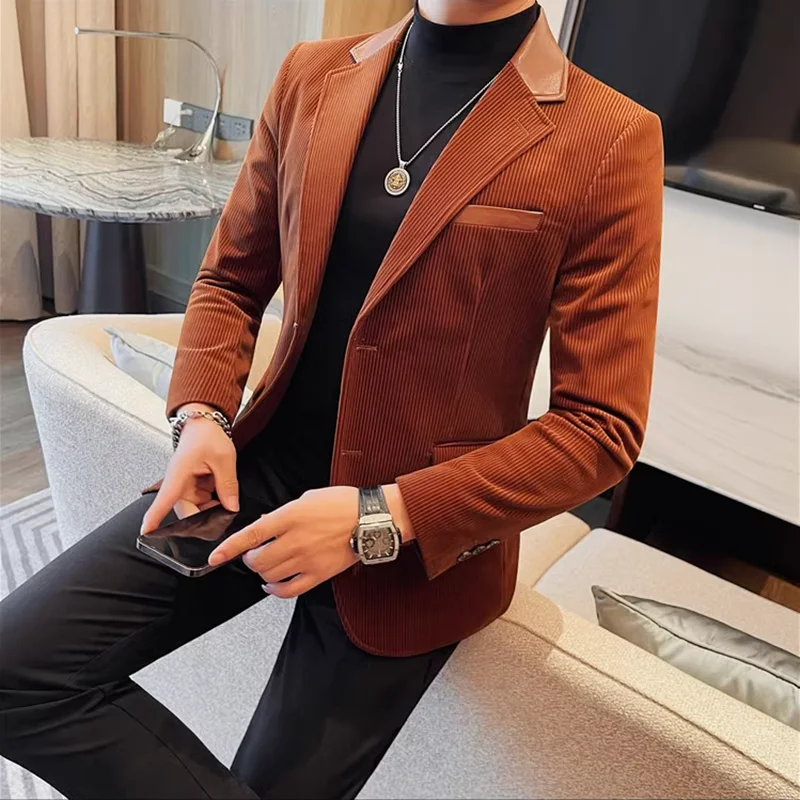 Autumn Winter Corduroy Suit Coat For Men Korean Elegant Slim Fit Business Formal Dress Coats Groom Wedding Tuxedo Suit Jacket
Autumn Winter Corduroy Suit Coat For Men Korean Elegant Slim Fit Business Formal Dress Coats Groom Wedding Tuxedo Suit Jacket