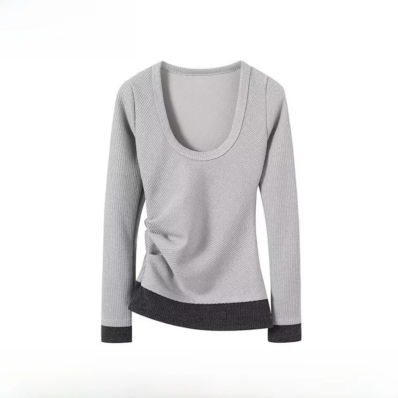 Fashionable round Neck Long Sleeve Double Layer Effect Draped T-Shirt Women's Loose Fit Polyester Winter New Arrival T-Shirt
Fashionable round Neck Long Sleeve Double Layer Effect Draped T-Shirt Women's Loose Fit Polyester Winter New Arrival T-Shirt