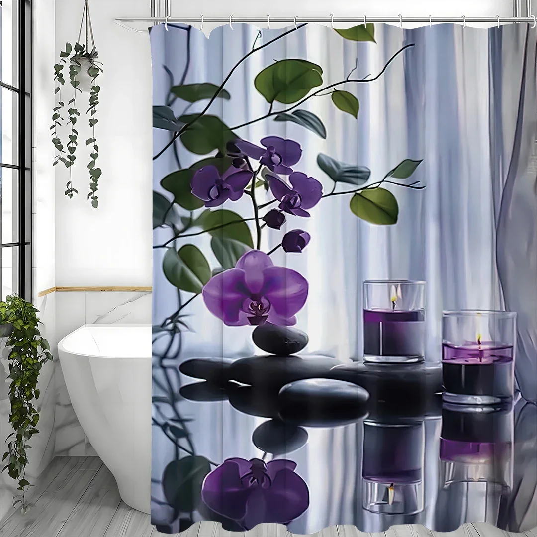 Занавеска для душа Zen Spa Healing с черным камнем и глицинии, декоративная занавеска для душа в ванной комнате, водонепроницаемая занавеска для душа с крючком
Занавеска для душа Zen Spa Healing с черным камнем и глицинии, декоративная занавеска для душа в ванной комнате, водонепроницаемая занавеска для душа с крючком