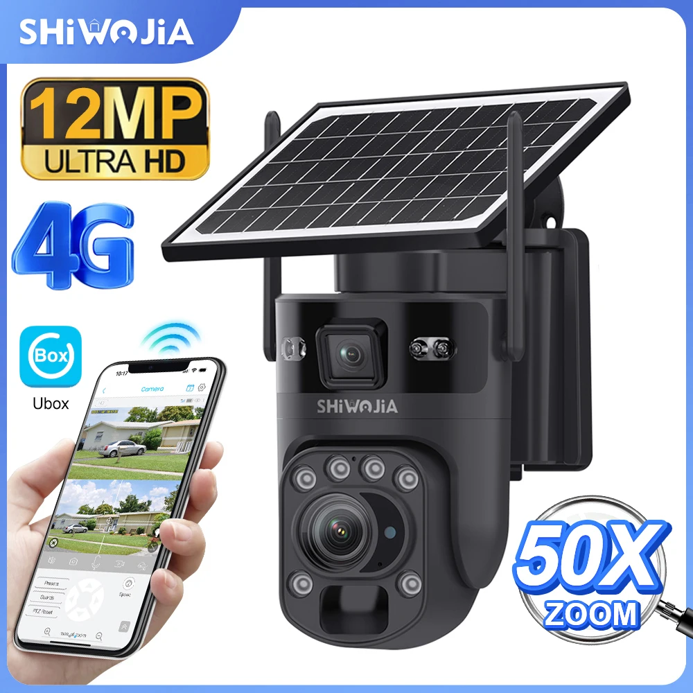 SHIWOJIA 4G SIM WIFI Solar Camera 50X Optical ZOOM 6K 12MP Dual Screen Security IP Camera Night Vision PIR Outdoor Waterproof
SHIWOJIA 4G SIM WIFI Solar Camera 50X Optical ZOOM 6K 12MP Dual Screen Security IP Camera Night Vision PIR Outdoor Waterproof