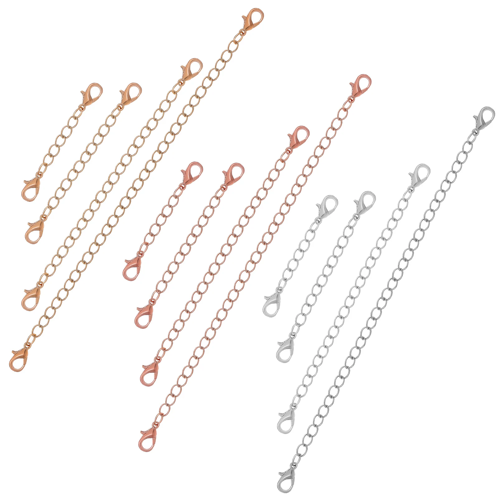 12 Pcs Alloy Extension Chains 2 3 4 6 Inches Gold Silver Rose Gold Necklace Bracelet Extender DIY Jewelry Making
12 Pcs Alloy Extension Chains 2 3 4 6 Inches Gold Silver Rose Gold Necklace Bracelet Extender DIY Jewelry Making