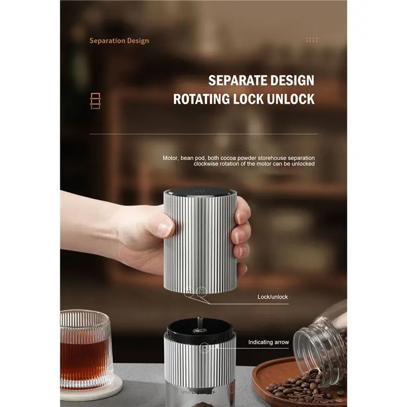 (AIMA) Portable Electric Coffee Bean Grinder TYPE-C USB Charge Grinder Machine for Espresso/Drip/Cold Brew Coffee Mill-Silver
(AIMA) Portable Electric Coffee Bean Grinder TYPE-C USB Charge Grinder Machine for Espresso/Drip/Cold Brew Coffee Mill-Silver