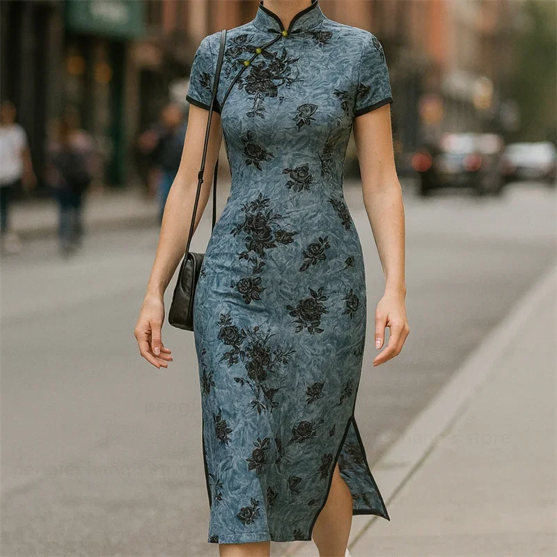 Chinese Style Dress Fashion Jacquard Flower Chesongam Sexy Velour Qipao Bigsize 4Xl Women Elegant Lady Autumn New Vestidos Robe
Chinese Style Dress Fashion Jacquard Flower Chesongam Sexy Velour Qipao Bigsize 4Xl Women Elegant Lady Autumn New Vestidos Robe