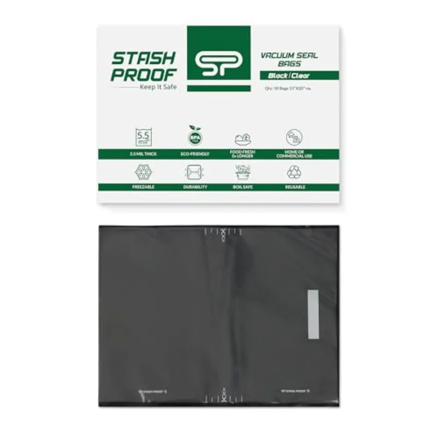 Vacuum Seal Bags 15" x 20" 50 Count 5.5 Mil (Black and Clear) - BPA Free Commerical Grade Food Saver for Storage Sous Vide and
Vacuum Seal Bags 15" x 20" 50 Count 5.5 Mil (Black and Clear) - BPA Free Commerical Grade Food Saver for Storage Sous Vide and