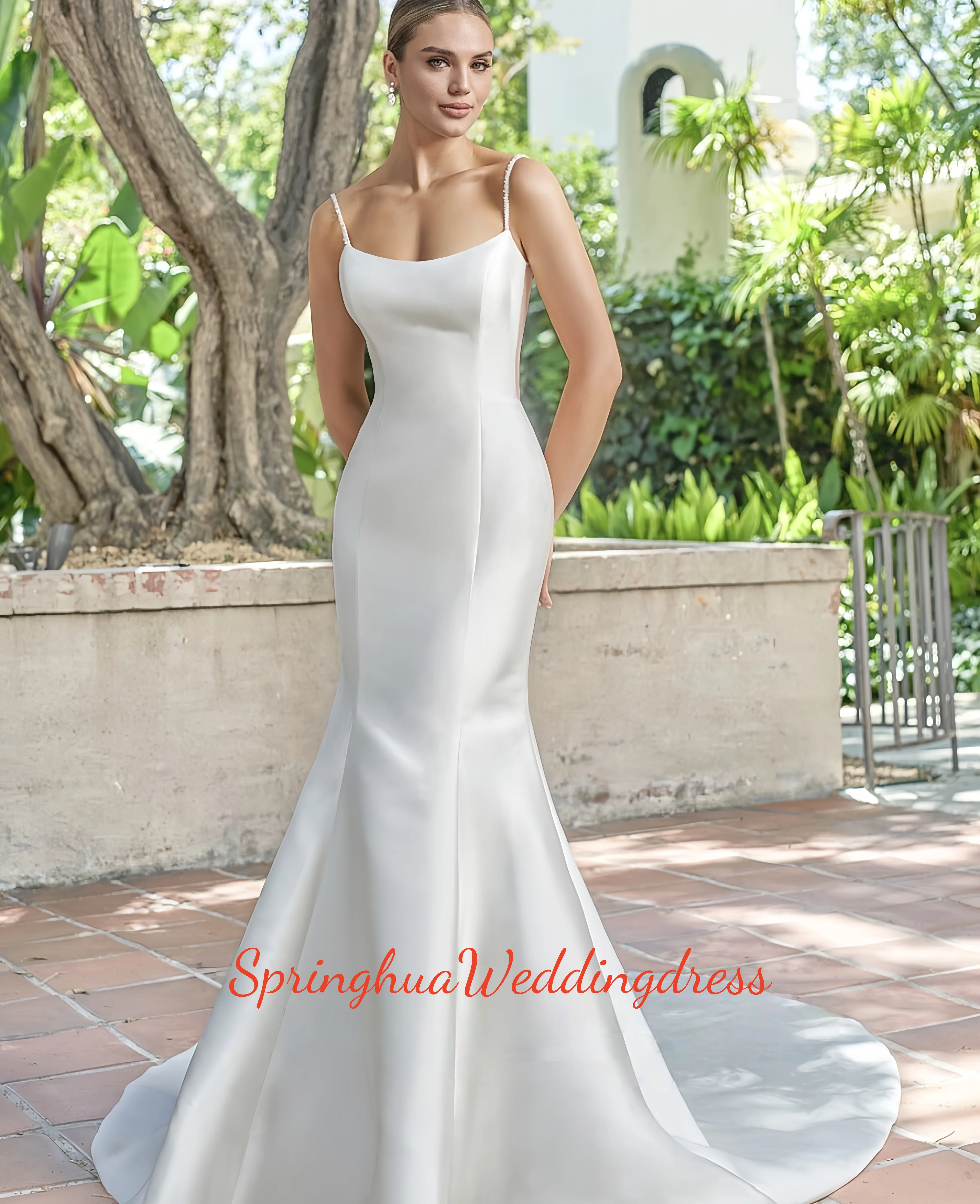 Custom-made mermaid wedding dress, tuxedo, ball evening dress, bride's wedding dress, strappy satin tuxedo
Custom-made mermaid wedding dress, tuxedo, ball evening dress, bride's wedding dress, strappy satin tuxedo