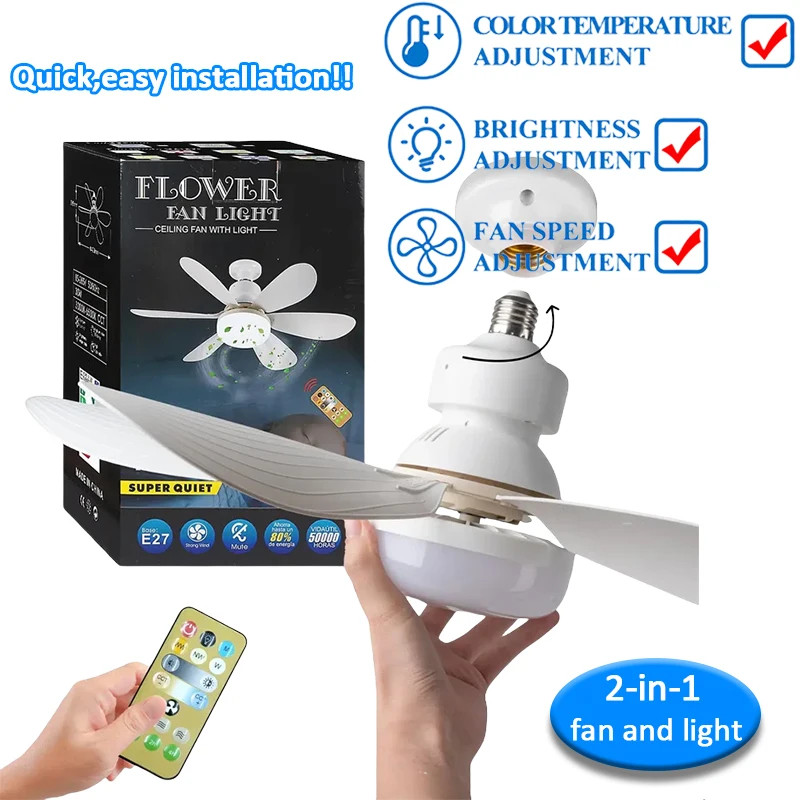 Intelligent Chandelier Fan for Bedroom and Living Room Lighting with Remote Control, Dimmer and Speed Control LED 30W
Intelligent Chandelier Fan for Bedroom and Living Room Lighting with Remote Control, Dimmer and Speed Control LED 30W