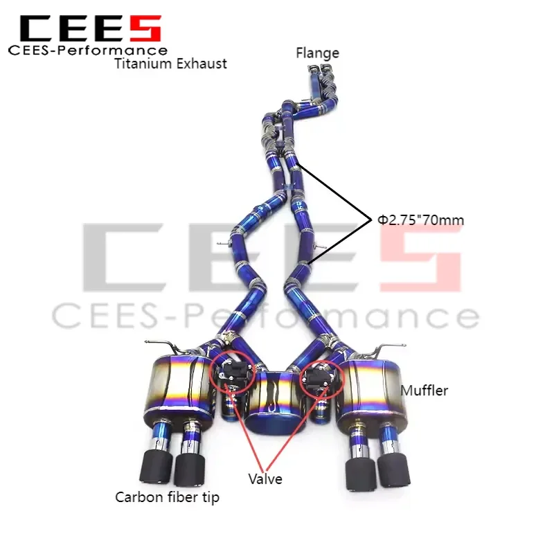 CEES Catback Exhaust System Valvetronic For BMW M3 F80 M4 F82 F8X S55B30 3.0T 2015-2019 Carbon Fiber Tip Sound Control
CEES Catback Exhaust System Valvetronic For BMW M3 F80 M4 F82 F8X S55B30 3.0T 2015-2019 Carbon Fiber Tip Sound Control