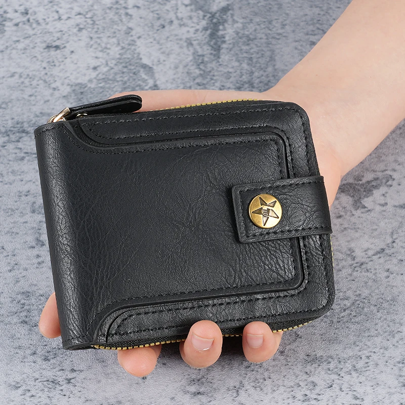 Cross-border new 2026 retro men's short wallet horizontal zipper multifunctional card buckle coin purse
Cross-border new 2026 retro men's short wallet horizontal zipper multifunctional card buckle coin purse