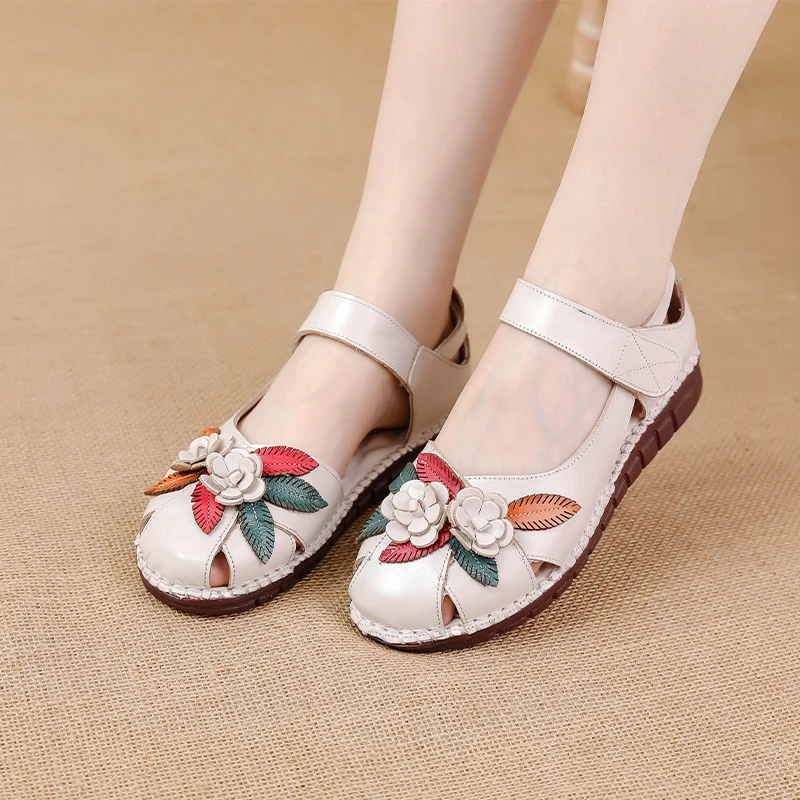 Retro genuine leather hollow flower sandals women's closed toe vintage mary jane shoes size 42 woman soft anti skid flat sandal
Retro genuine leather hollow flower sandals women's closed toe vintage mary jane shoes size 42 woman soft anti skid flat sandal