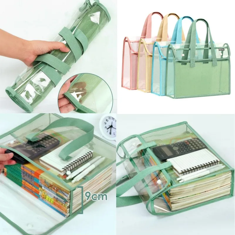 New PVC Transparent File Bag Transparent Multifunctional Test Handbag Portable Thickened Data Storage Bag School Office Supplies 
New PVC Transparent File Bag Transparent Multifunctional Test Handbag Portable Thickened Data Storage Bag School Office Supplies