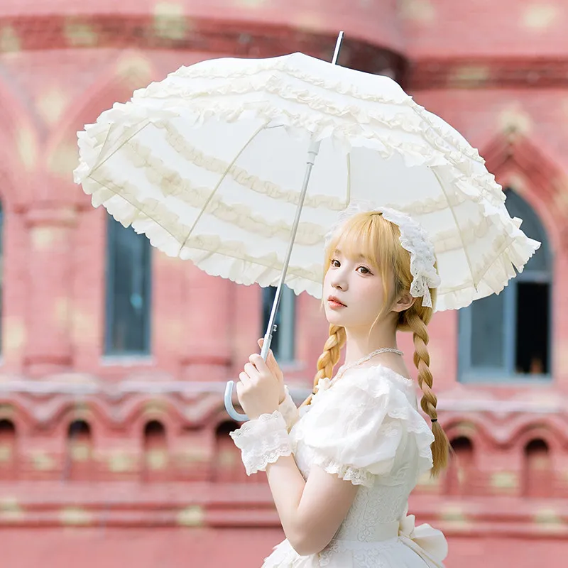 Layered Lotus Leaf Heavy Sewn Lace Edge Lolita Princess Umbrella Creative Lo Girl Cake Matching Parasol for Cosplay Gift
Layered Lotus Leaf Heavy Sewn Lace Edge Lolita Princess Umbrella Creative Lo Girl Cake Matching Parasol for Cosplay Gift