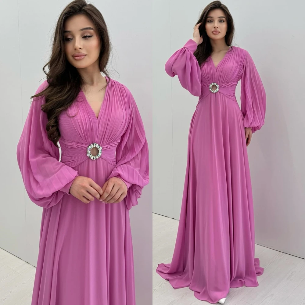 Customized Formal Chiffon V-Neck Evening Dress Delicate Long Sleeves Prom Dresses Formal Sweep Train Special Occasion Gowns
Customized Formal Chiffon V-Neck Evening Dress Delicate Long Sleeves Prom Dresses Formal Sweep Train Special Occasion Gowns