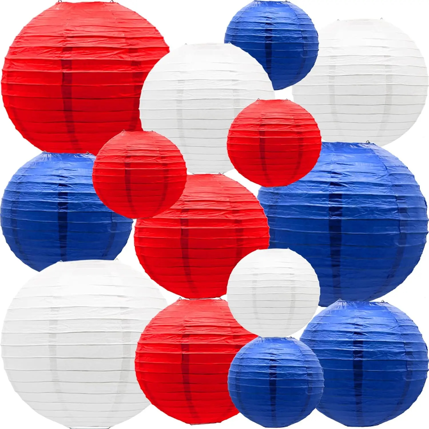 14 Pcs Red White Blue Paper Lanterns for 4th of July Patriotic Party Decorations Indoor Outdoor Hanging
14 Pcs Red White Blue Paper Lanterns for 4th of July Patriotic Party Decorations Indoor Outdoor Hanging