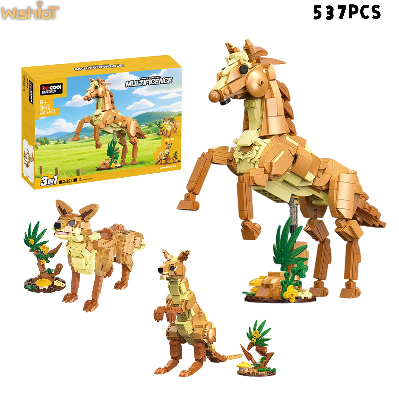 532PCS 3-IN-1 Horse Kangaroo Fox Building Blocks Animal Model Creative Transforming Toy Boys Girls Assembly Bricks Birthday Gift
532PCS 3-IN-1 Horse Kangaroo Fox Building Blocks Animal Model Creative Transforming Toy Boys Girls Assembly Bricks Birthday Gift