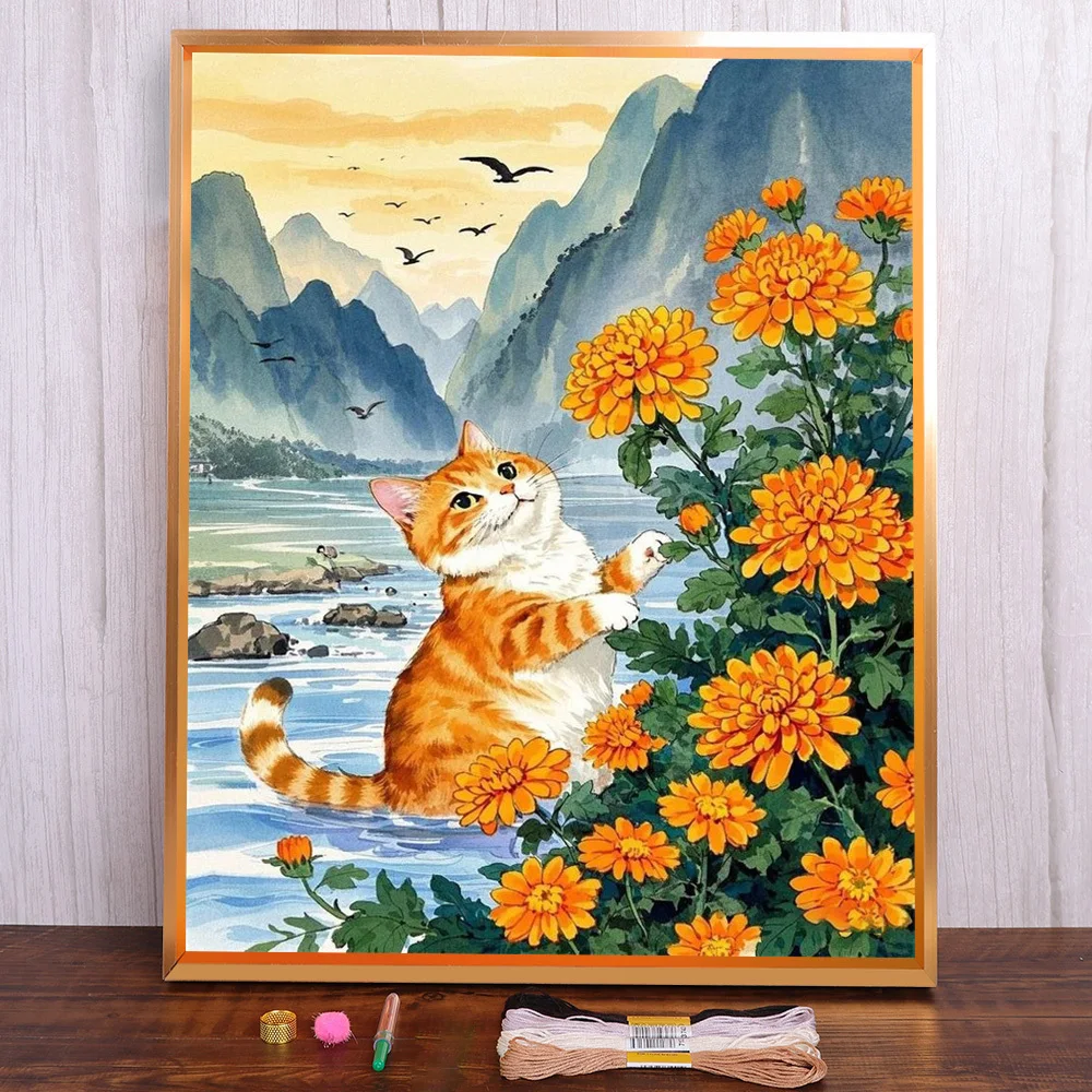 Animal Orange Cat Printed Fabric Cross Stitch Embroidery Patterns Handiwork Craft Needlework Sewing Promotions Gift For Adults
Animal Orange Cat Printed Fabric Cross Stitch Embroidery Patterns Handiwork Craft Needlework Sewing Promotions Gift For Adults