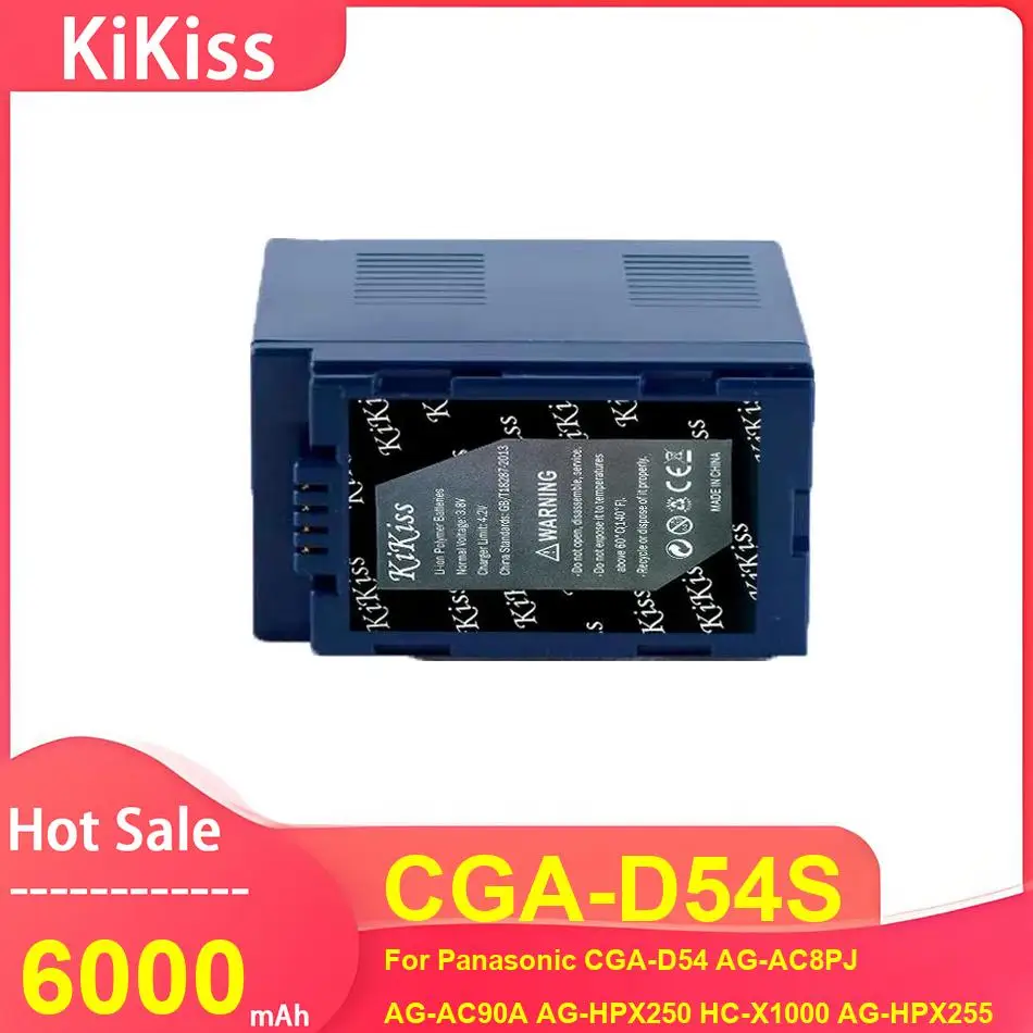 Аккумулятор KiKiss для фотоаппаратов Panasonic CGA-D54, AG-AC8PJ, AG-AC90A, AG-HPX250, HC-X1000, AG-HPX255, CGA-D54S, 6000 мАч
Аккумулятор KiKiss для фотоаппаратов Panasonic CGA-D54, AG-AC8PJ, AG-AC90A, AG-HPX250, HC-X1000, AG-HPX255, CGA-D54S, 6000 мАч