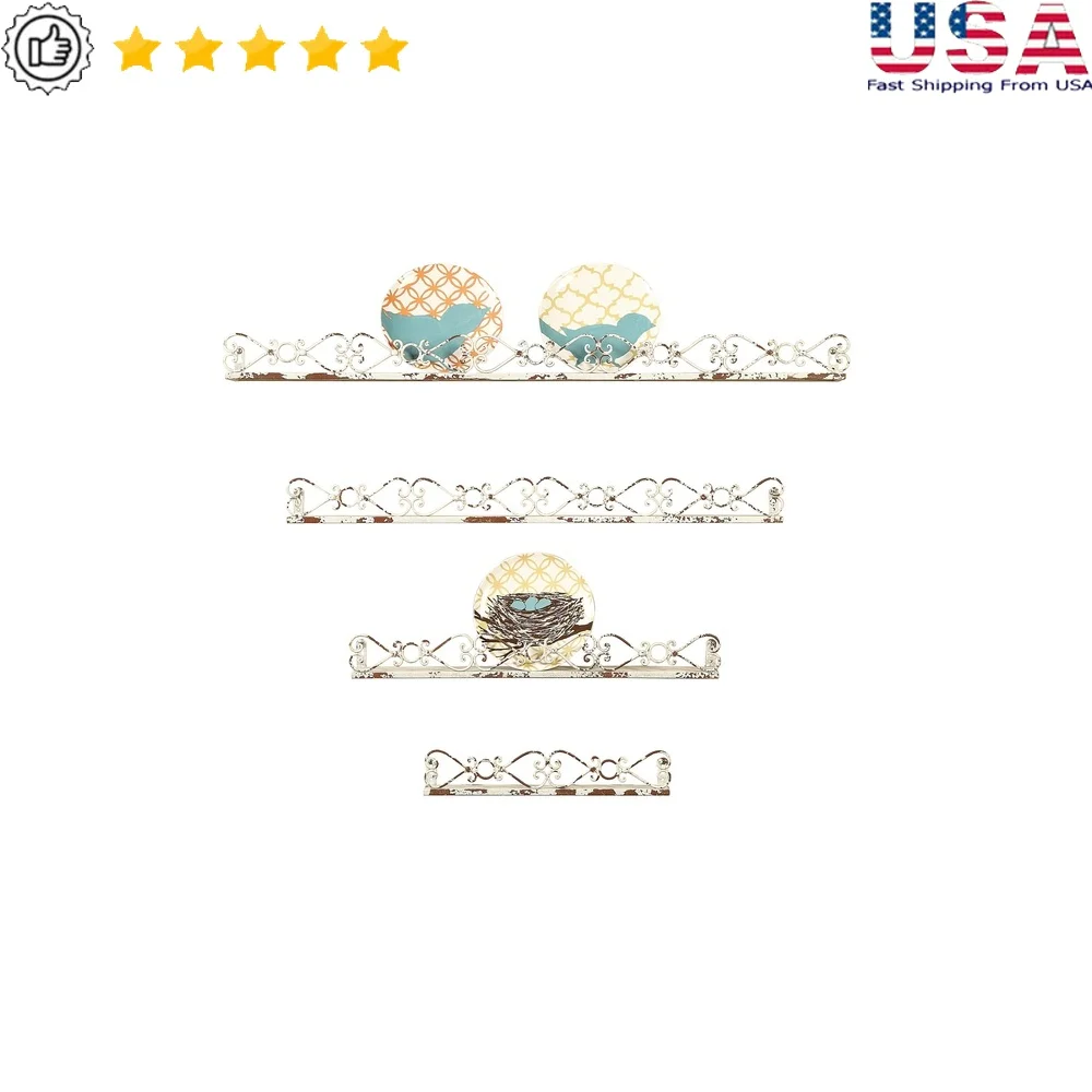 Decorative Cream Iron Ledges Set of 4 Wall Display Shelves Home Organization and Arrangement in Various Sizes
Decorative Cream Iron Ledges Set of 4 Wall Display Shelves Home Organization and Arrangement in Various Sizes