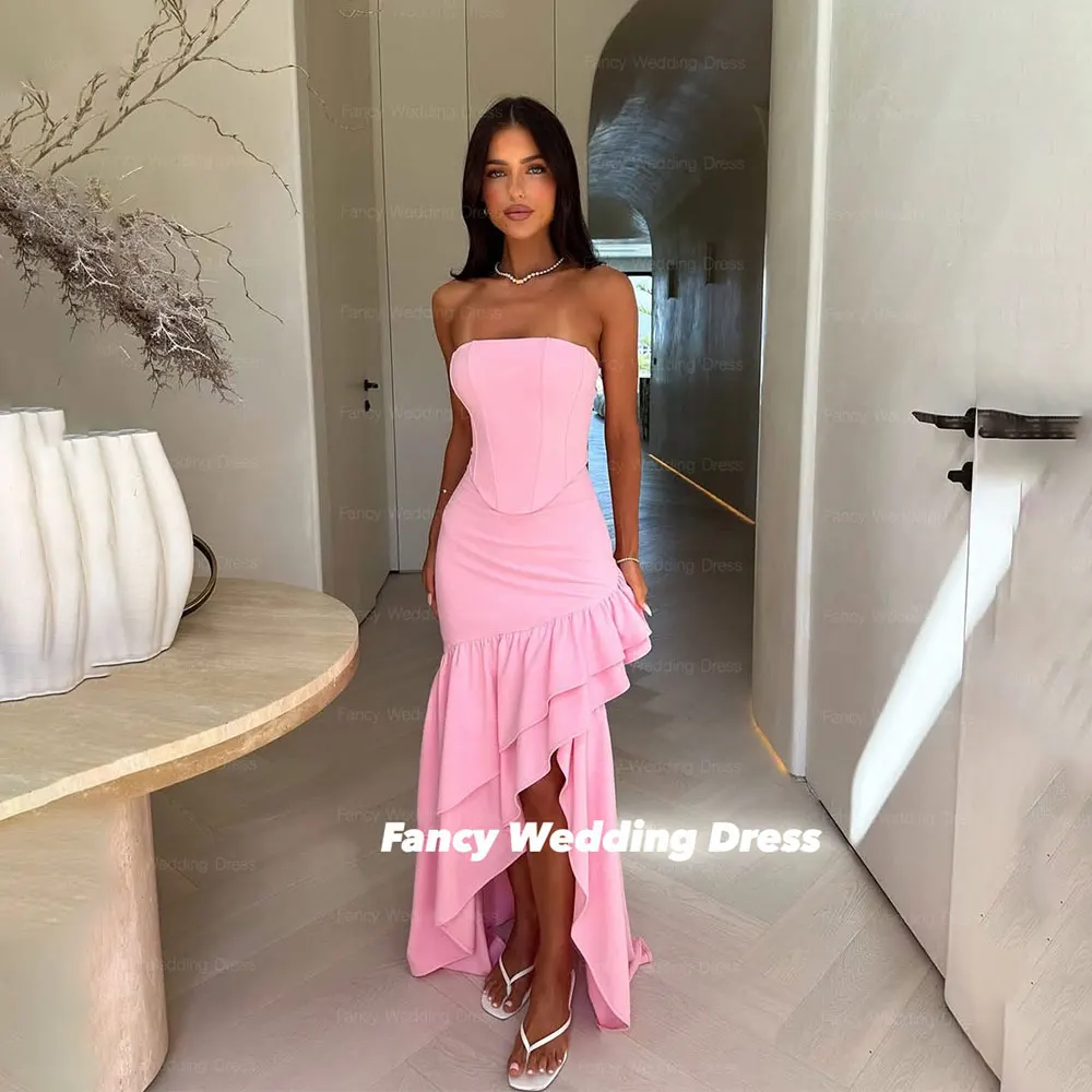 Fancy Sexy Baby Pink Evening Dress Saudi Arabia Mermaid Ruffles Formal Occasion Dresses Floor Length فساتين سهرة Customized
Fancy Sexy Baby Pink Evening Dress Saudi Arabia Mermaid Ruffles Formal Occasion Dresses Floor Length فساتين سهرة Customized
