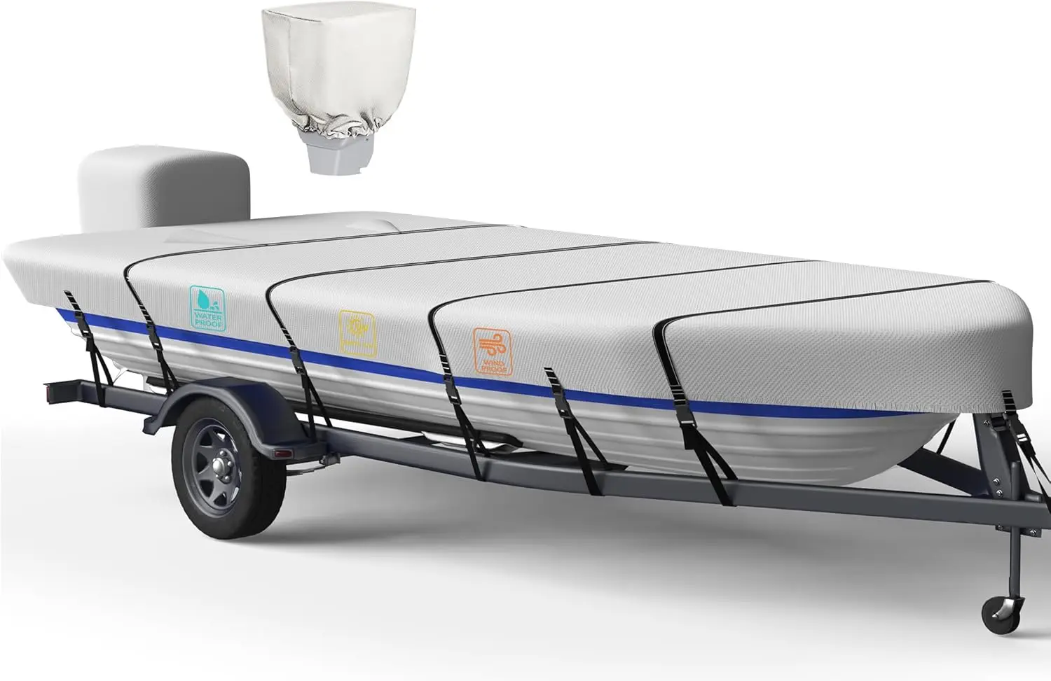 14-16ft Jon Boat Cover 1200D 5-Layer Waterproof UV Resistant with Motor Cover
14-16ft Jon Boat Cover 1200D 5-Layer Waterproof UV Resistant with Motor Cover