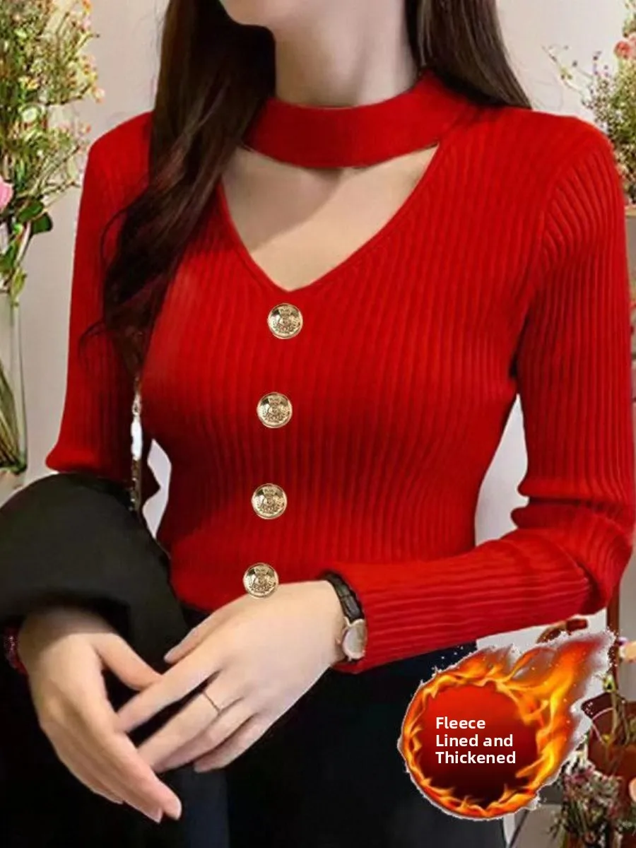 Fleece Lined Knitted Slim Fit Long Sleeve Hollow out Base Shirt Women's Slimming Inner Wear Multi-Piece Set Stylish Autumn Wi...
Fleece Lined Knitted Slim Fit Long Sleeve Hollow out Base Shirt Women's Slimming Inner Wear Multi-Piece Set Stylish Autumn Wi...