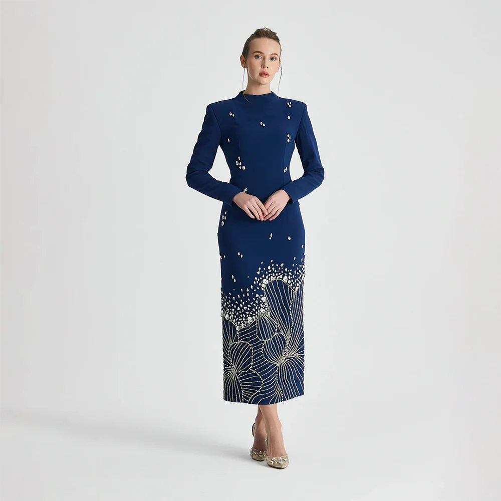 Темно-синее вечернее платье для женщин, роскошное, на заказ, с высоким воротом, длинными рукавами, расшитое бисером и кристаллами, фасон «русалка», длина до колен, для выпускного вечера/вечеринки
Темно-синее вечернее платье для женщин, роскошное, на заказ, с высоким воротом, длинными рукавами, расшитое бисером и кристаллами, фасон «русалка», длина до колен, для выпускного вечера/вечеринки