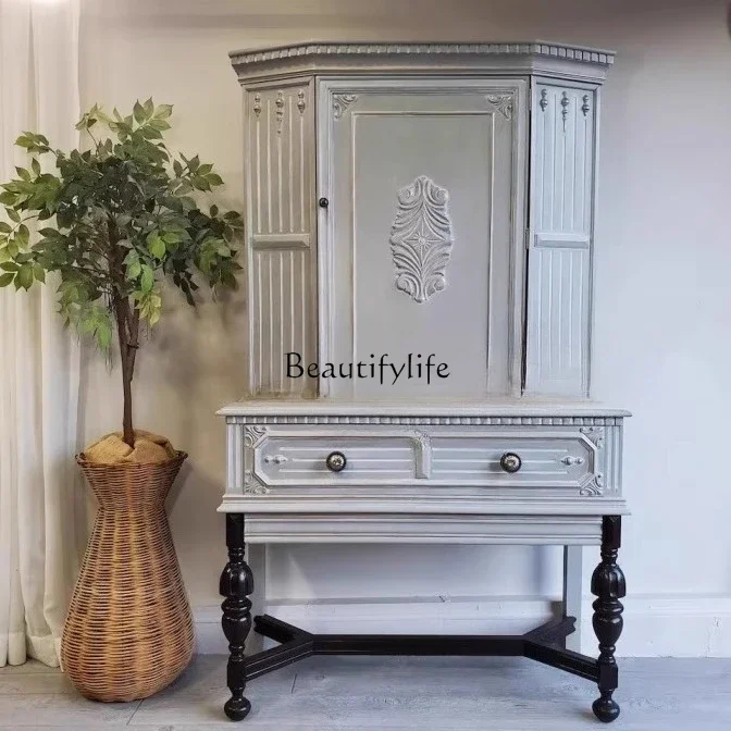 12French solid wood retro wall dining side cabinet American living room storage storage cabinet simple
12French solid wood retro wall dining side cabinet American living room storage storage cabinet simple