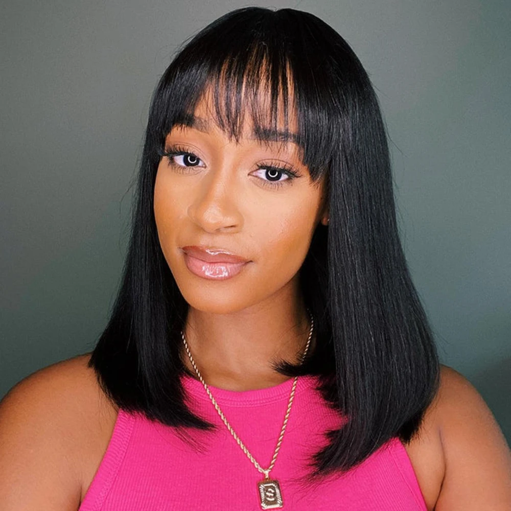 3x1 Middle Part Lace Wigs Straight Short Bob Wig Human Hair Wigs With Bangs Fringe Realistic Scalp Glueless Wig For Black Women
3x1 Middle Part Lace Wigs Straight Short Bob Wig Human Hair Wigs With Bangs Fringe Realistic Scalp Glueless Wig For Black Women